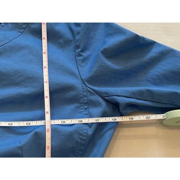 Talbots Lightweight Cotton Canvas Blue 3/4 Sleeve Button Jacket, Pockets, 10 - Picture 9 of 10